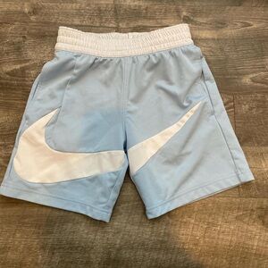 Nike Kids Sky Blue Shorts with White Swoosh